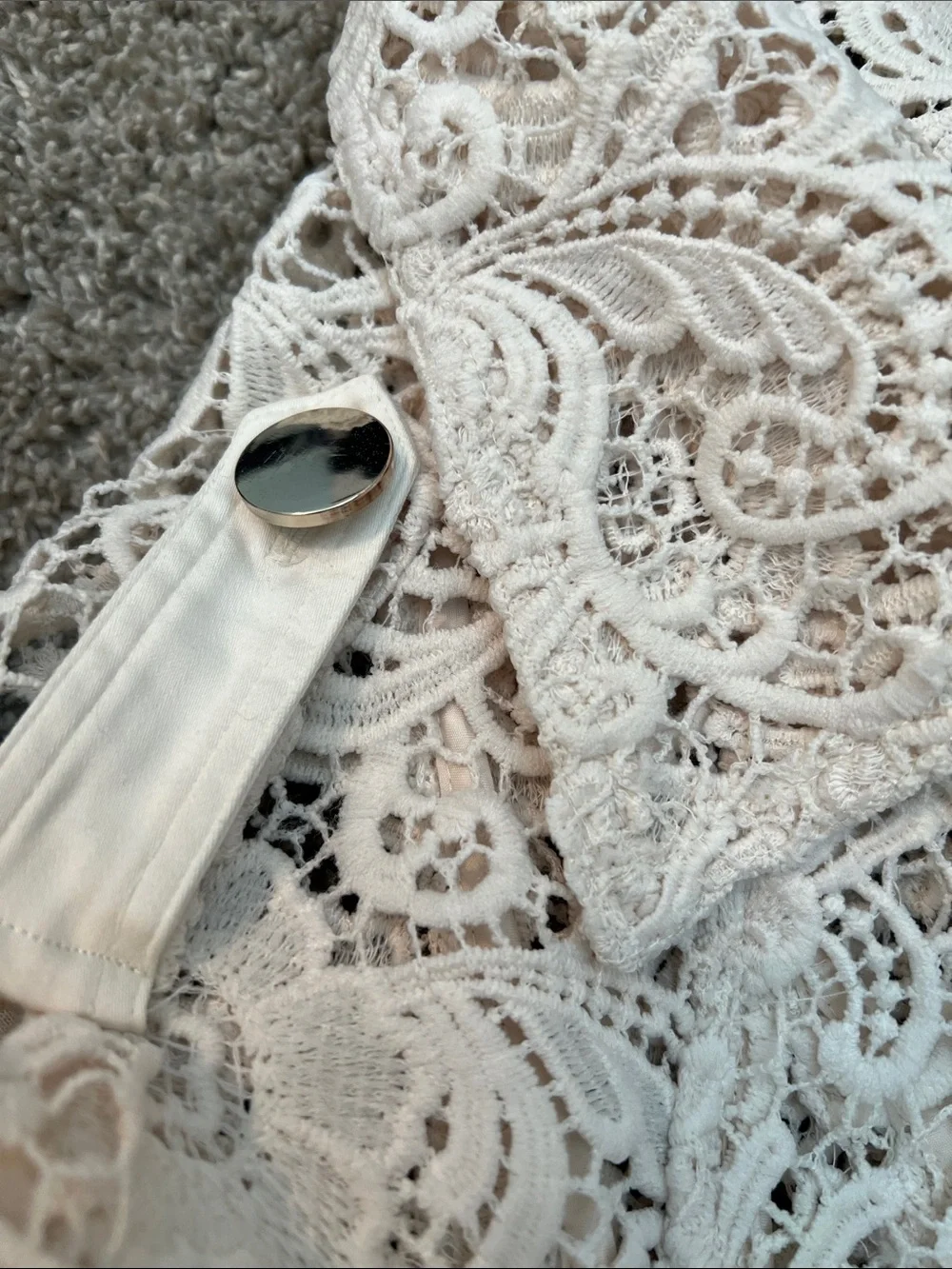 Chico's Cream Lace Trench Coat ‼️NO BELT - Picture 6 of 9